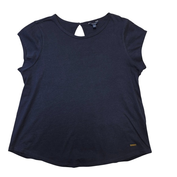 Nautica Tops - Nautica‎ Womens Top Navy Blue Sleeveless Crew Neck Casual Blouse Keyhole L